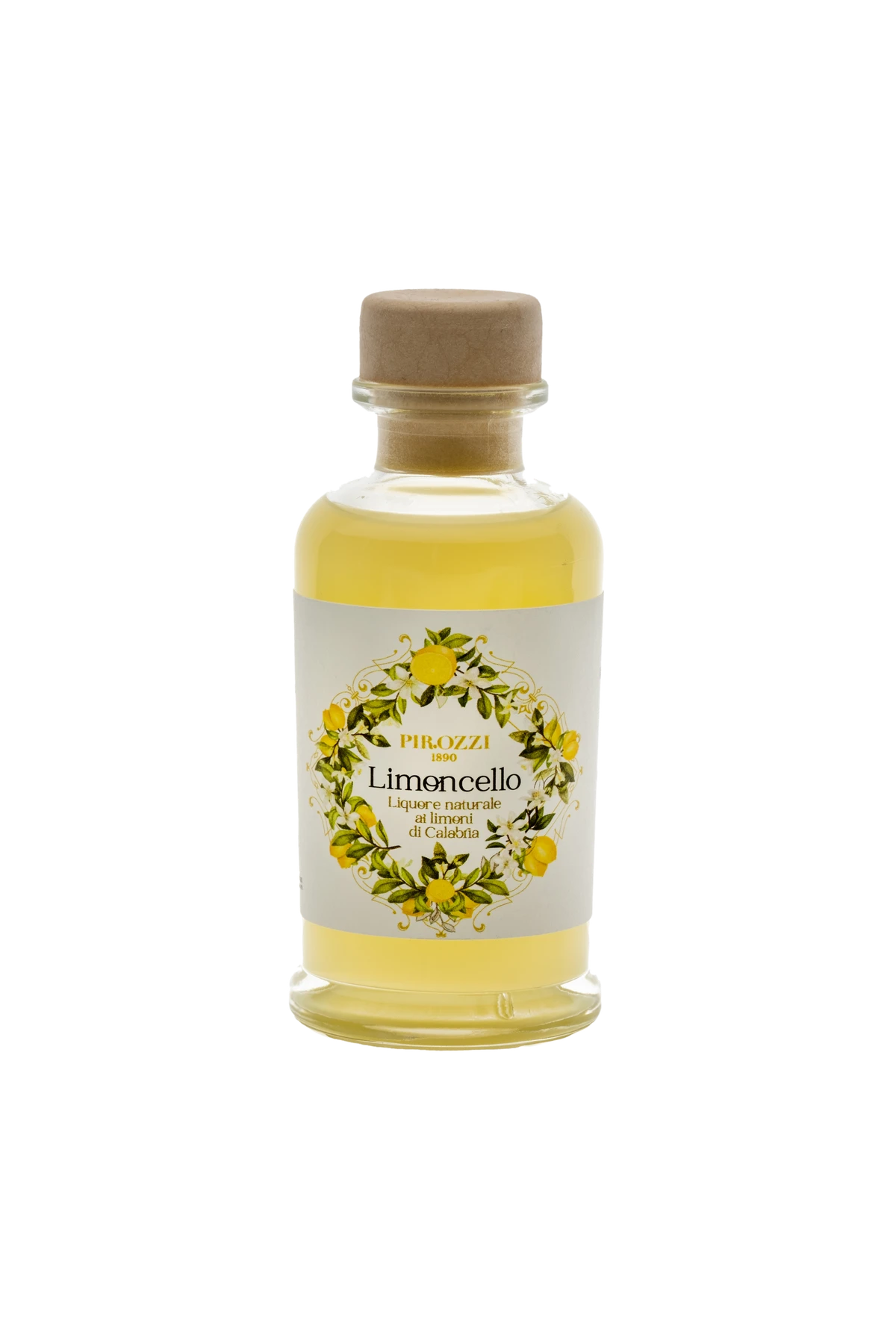 Limoncello Pirozzi Mignon 10cl Bottiglia mignon di Limoncello Pirozzi 10 cl, liquore ai limoni biologici di Calabria