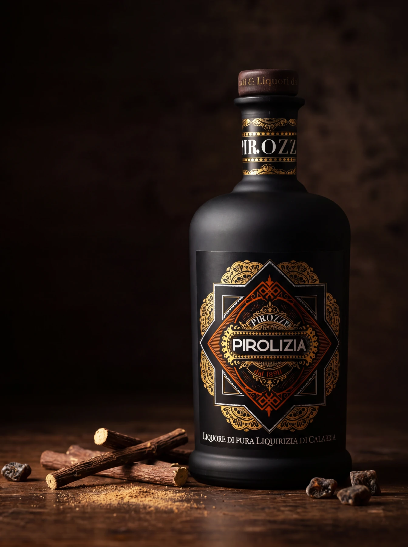 Pirolizia, liquore di liquirizia DOP di Calabria, fotografia ambientata
