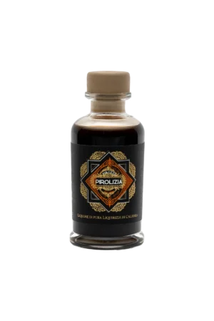 Bottiglia mignon di Pirolizia Pirozzi 10 cl, liquore di liquirizia DOP di Calabria