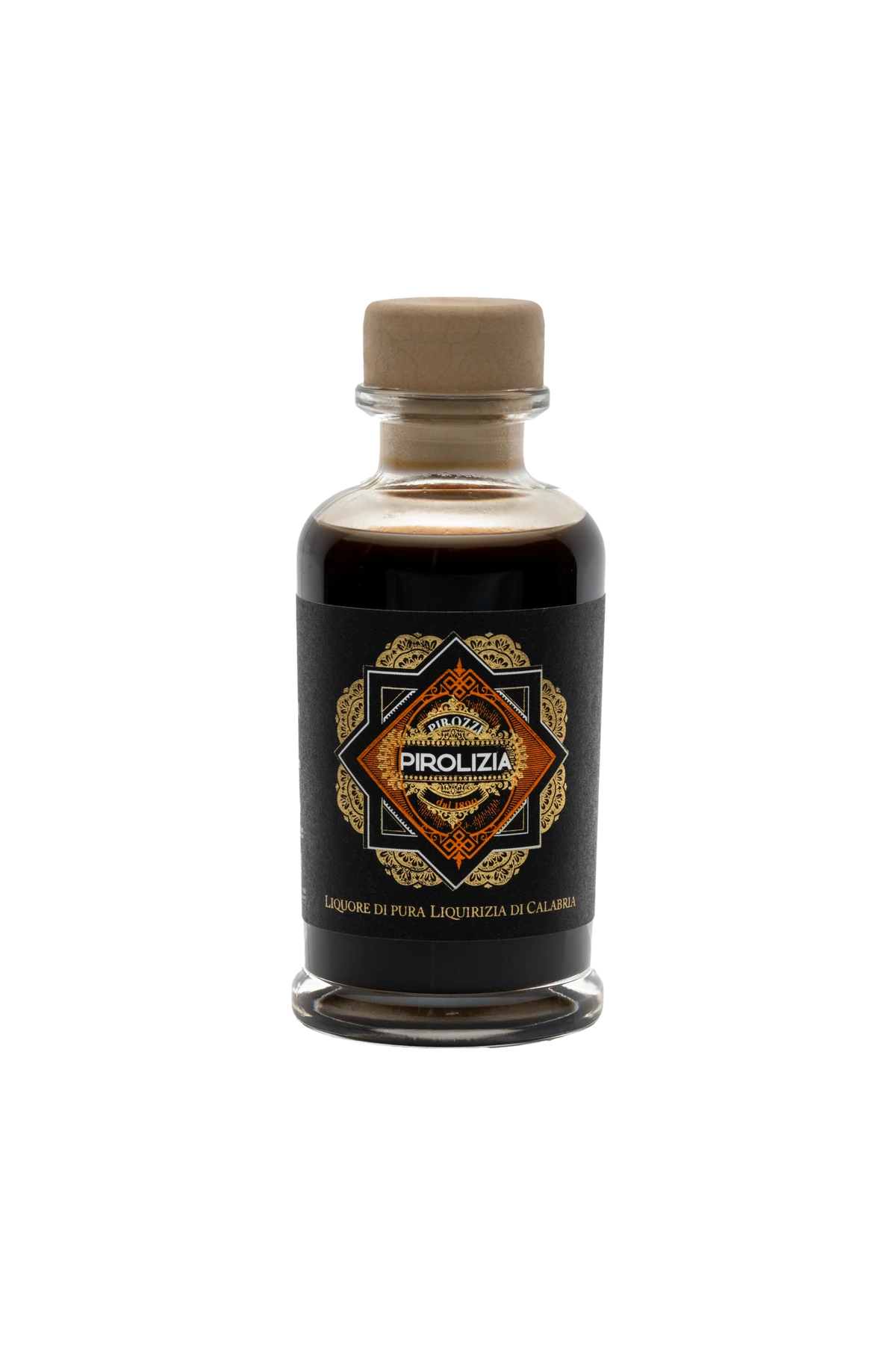 Pirolizia Pirozzi Mignon 10cl Bottiglia mignon di Pirolizia Pirozzi 10 cl, liquore di liquirizia DOP di Calabria