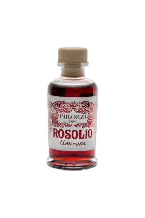 Bottiglia mignon di Rosolio all'Amarena Pirozzi 10 cl, liquore artigianale alle amarene