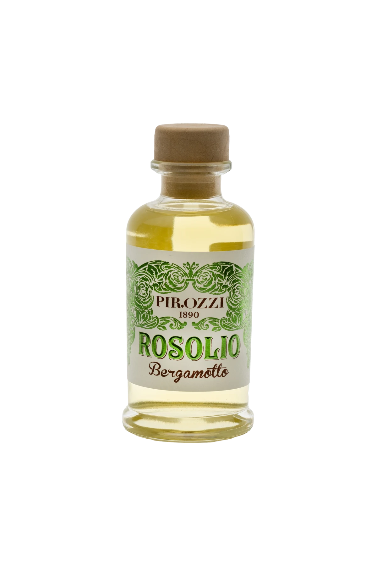 Rosolio al Bergamotto Pirozzi Mignon 10cl Bottiglia mignon di Rosolio al Bergamotto Pirozzi 10 cl, liquore al bergamotto di Calabria